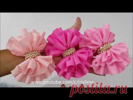 Laço de Fita de Gorgurão 🎀 Laço Simples Franzido Duplo  🎀 DIY 🎀 PAP 🎀 TUTORIAlL