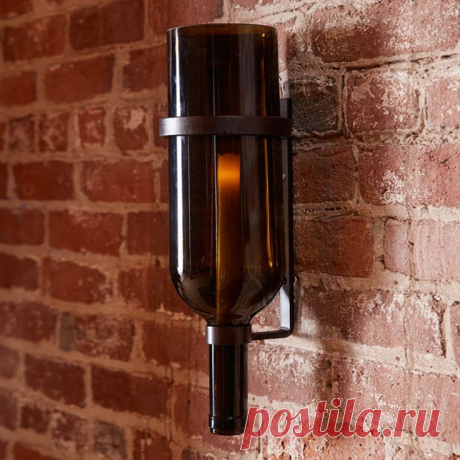 Italian Wine Bottle Candle Sconce