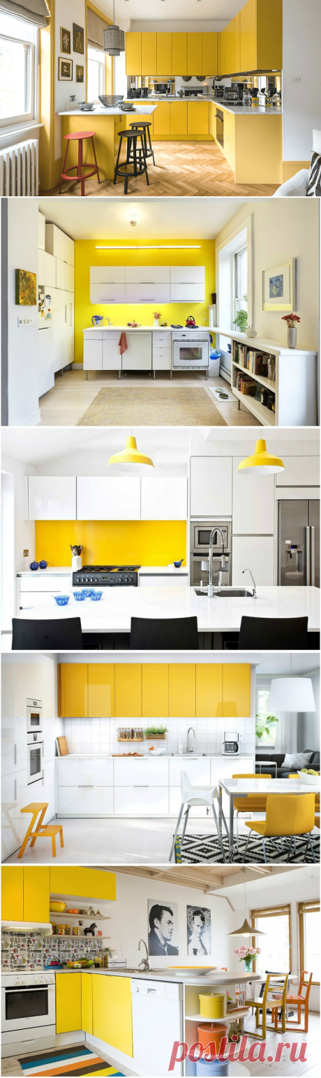 Кухня в желтом цвете: энергичный интерьер | Ivybush