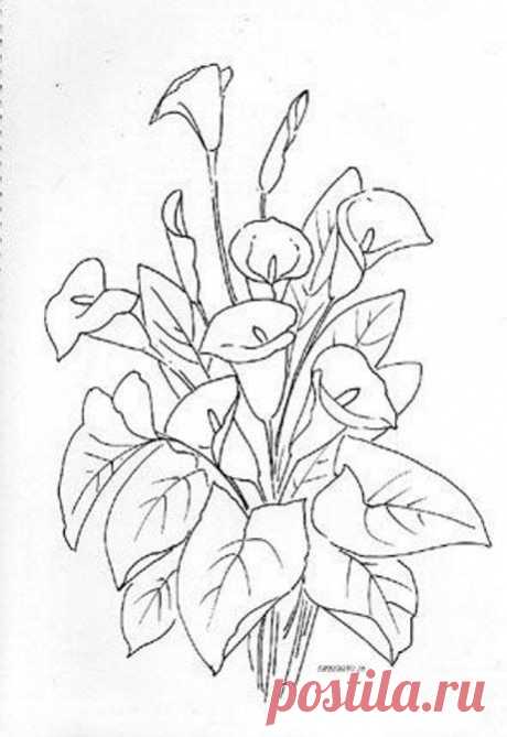 dibujos bordar flores