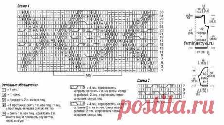 Узор "ромбы" в моделях связанных спицами. Схемы. | Марусино рукоделие | Яндекс Дзен