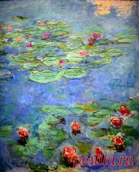 Claude Monet - Water Lilies, 1917 at the Legion of Honor (Fine Arts Museums of San Francisco CA)