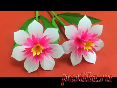 How to Make Beautiful Flower with Paper - Making Paper Flowers Step by Step - DIY Paper Flowers #19