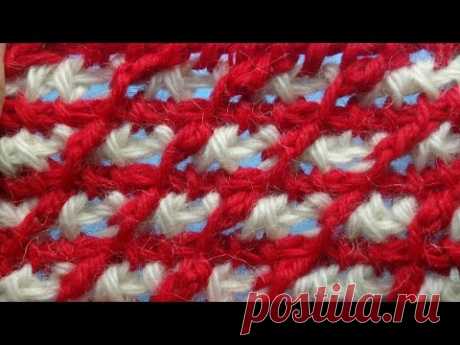 Тунисское вязание Узор 43 Tunisian crochet pattern