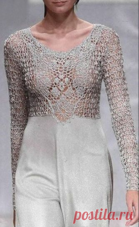 Crochet top (as part of a dress), top part for a wedding dress-diagram, crochet…