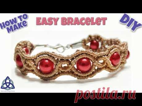 Macrame Bracelet with Beads Tutorial-  EASY DIY and CRAFTS