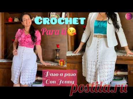 Falda Hecha a Tu Medida: Descubre la Fácil Belleza del Punto Alpino en Crochet" invitad@ hacerla 👍