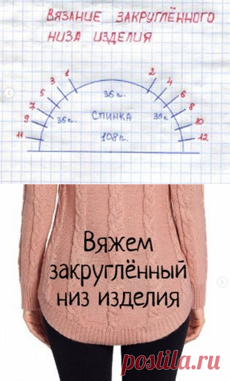 Закруглённый низ изделия (Уроки и МК по ВЯЗАНИЮ) — Журнал Вдохновение Рукодельницы