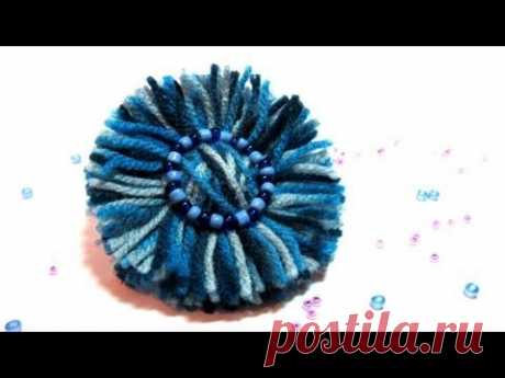 Aprende a hacer flores de lana super fácil / Tutorial | Crochet y Dos agujas