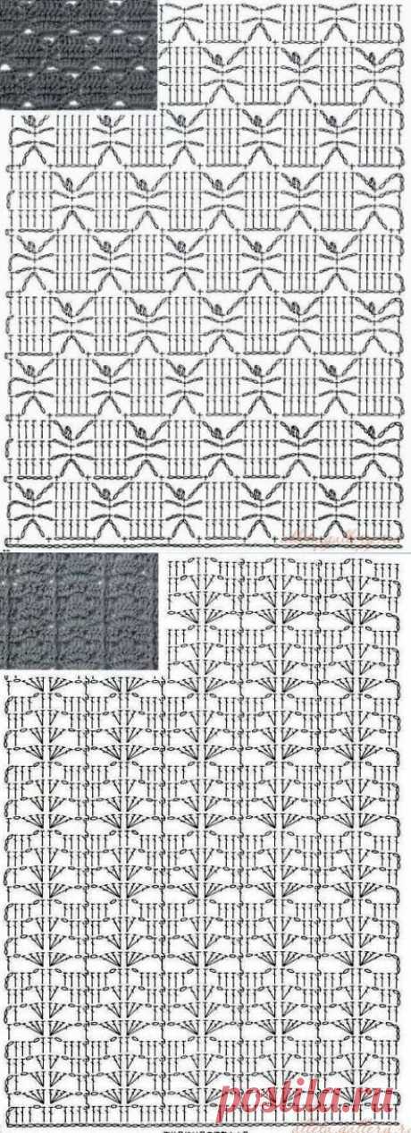 Узоры из японского журнала, рекомендуемые для вязания изделий, требующих расширения. Подборка 7
