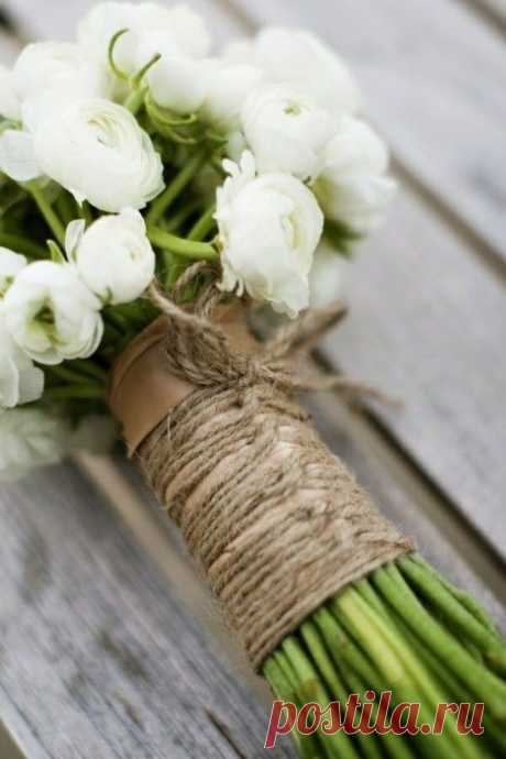 Bouquet wrapped in twine