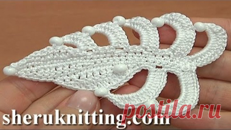 Crochet Asymmetrical Double Sided Flat Leaf Tutorial 35