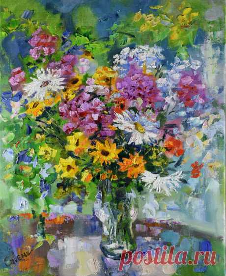 Sunny Bouquet Painting Flower Original A, Painting by Natalya Savenkova | Artmajeur Buy art from Natalya Savenkova (Free Shipping, Secured direct purchase): Painting titled "Sunny Bouquet Painting Flower Original Art Impressionism"