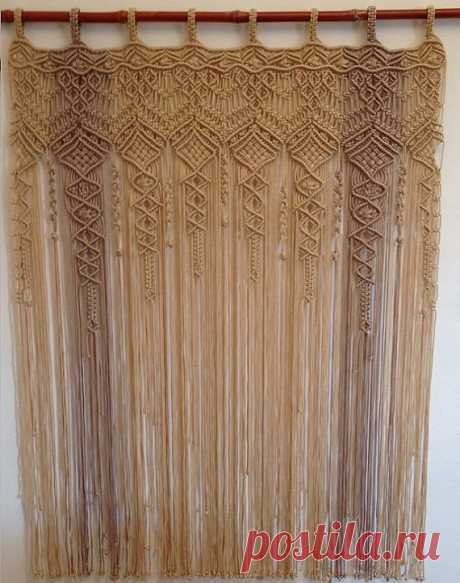 Macrame Curtain, Large macrame multicolor , Macrame wall art,beige macrame…