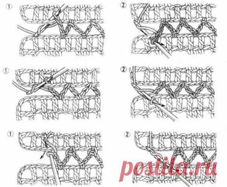 Вязание-крючок-Рисунки и схемы &gt;Соединение деталей крючком