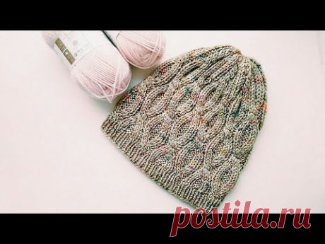ШАПКА - ХИТ спицами МАСТЕР КЛАСС Вязание Knit Mom knitting мк мастер-класс своими руками wool одежда