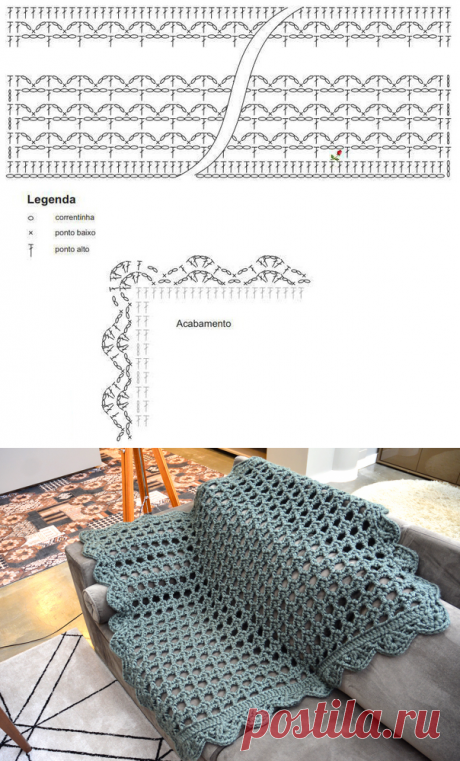 Простой и красивый ажурный плед крюком — Сделай сам, идеи для творчества - DIY Ideas