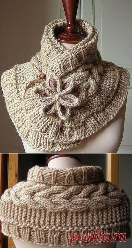 Красивый шарф (Вязание спицами) | Журнал Вдохновение Рукодельницы