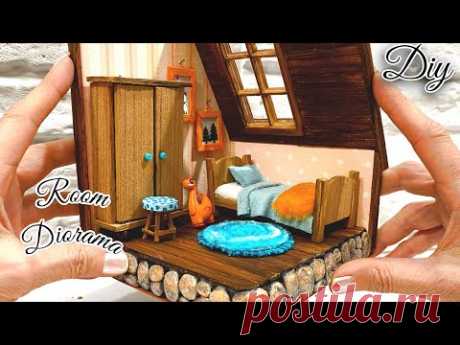 Миниатюрная комната ручной работы и крошечная мебель / Диорама / Модель дома своими руками