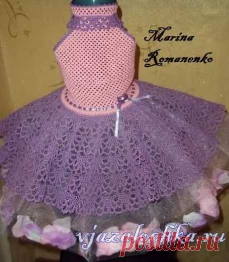 Платье крючком для девочки «Цветочная фея»