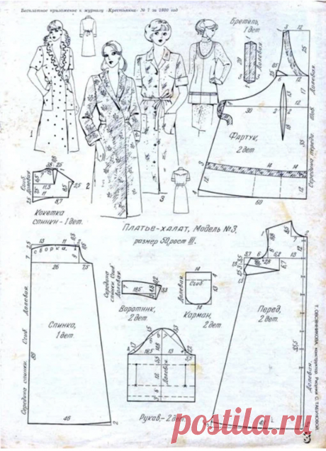 20 выкроек из старых журналов, интересная подборка с 64 по 46 размер. | О рукоделии, и не только. 🧵✂️👜 | Дзен