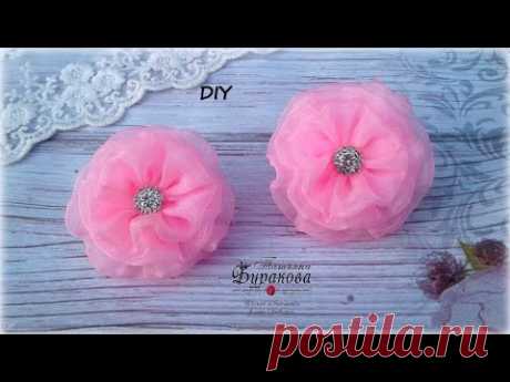 🌺 Цветы из органзы 🌺 Резиночки для волос 🌺 Канзаши 🌺 DIY 🌺 Hand мade 🌺 Kanzashi 🌺