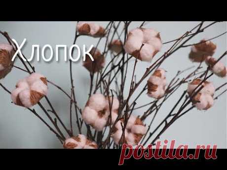 Как сделать цветок хлопок своими руками | Коробочка хлопка на ветке | Vika Line