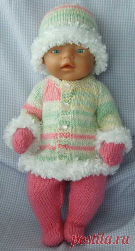 Multi Colours and Pink Outfit - Dolls Clothes Hand Made for 16-17 inch Dolls