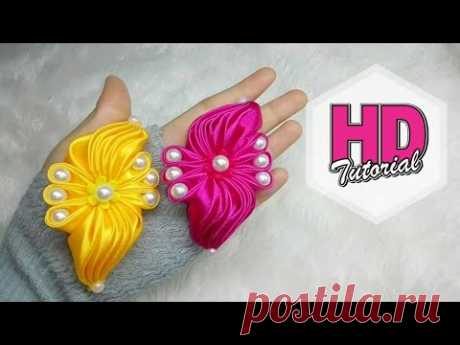 DIY - Transformasi ubur-ubur || Wings brooch || kanzashi || how to make satin ribbon flower