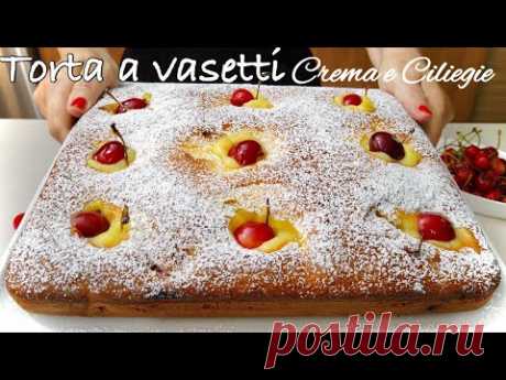 TORTA A VASETTI SOFFICISSIMA ALLO YOGURT CON CREMA E CILIEGIE 🍒 ricetta facile 🍒