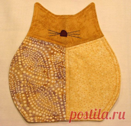 Yellow Tabby FAT CATS - Quilted Mug Rugs, Trivets, Casserole Mats, Coasters…