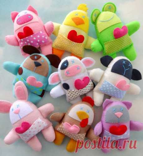 Nine Felt Animal Softies Sewing Pattern - Spring Animals - PDF ePATTE…