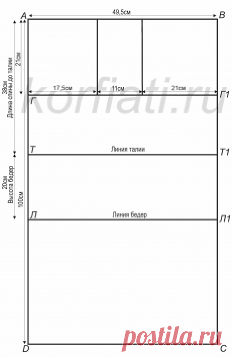 Пошаговое построение выкройки платья от А. Корфиати
