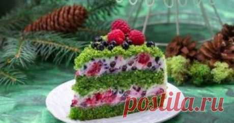 Торт «Лесной мох» - интересный торт с необычным зеленым бисквитом !!! блог о кулинарии и вкусных рецептах , о психологии ,о разном
