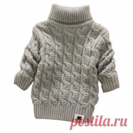 Теплый вязаный свитер для мальчиков и девочек