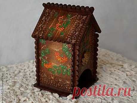 Декорируем домик для чая в лесном стиле с элементами точечной росписи - Ярмарка Мастеров - ручная работа, handmade