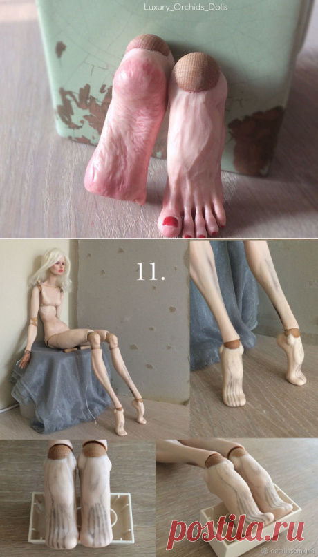 Лепим ступни для кукол из полимерной глины – Ярмарка Мастеров