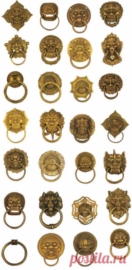 古典铜牌铜环全集，不错的素材 @CCI中...@Son-Tinh采集到纹样图案(582图)_花瓣平面