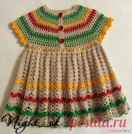 #вязание_для_детей@modnoe.vyazanie
Платье для девочки. Схема.