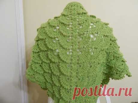 Shawl Triangular Crochet parte 2 de 2 - YouTube