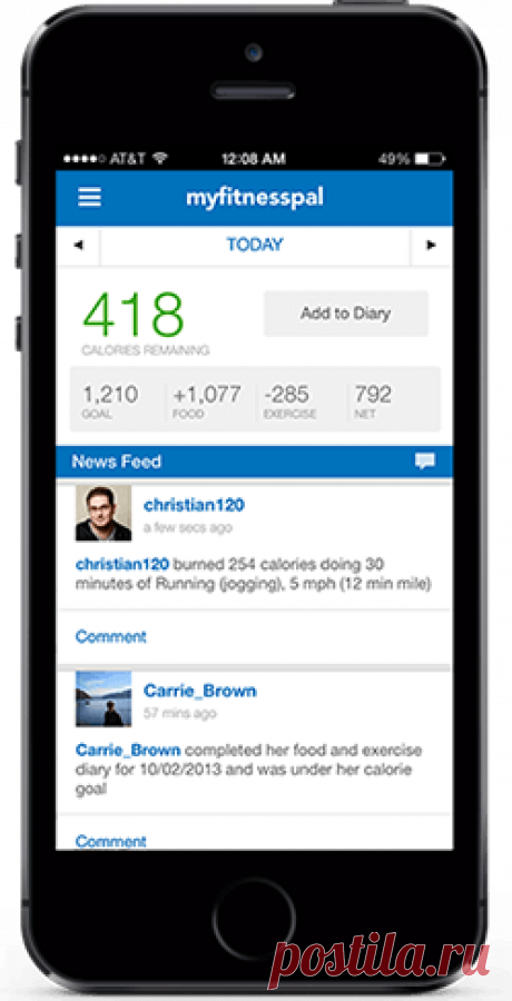 Бесплатный счетчик калорий и дневник питания и упражнений | MyFitnessPal.com