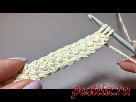 Как сделать простую ручку для сумки / как сделать шнур из пряжи макраме / как связать шнур крючком