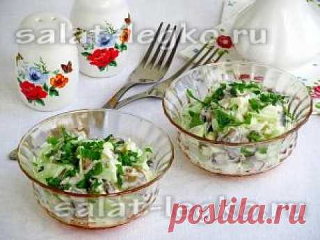 Салат с грибами, яйцом и огурцом: рецепт с фото