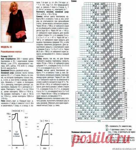 Расклешенное платье спицами схема. Платье из мохера спицами описание | Шкатулка рукоделия. Сайт для рукодельниц.