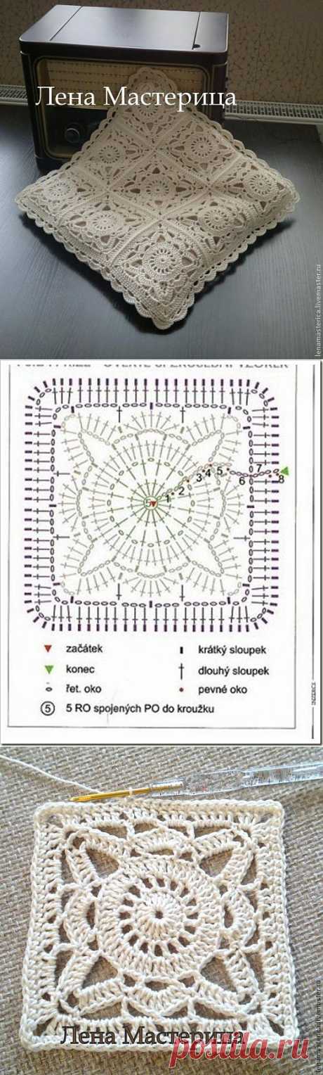 Квадратный мотив &quot;Кружевной&quot; - Ярмарка Мастеров - ручная работа, handmade