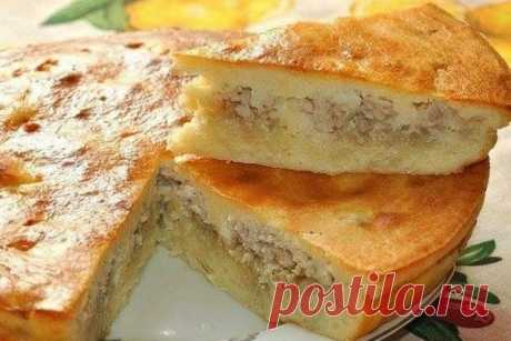 Заливной пирог из куриного мяса и картофеля. | Реальная кухня | Яндекс Дзен