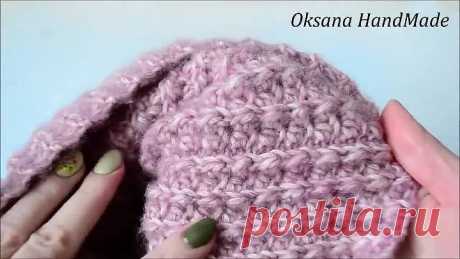 Тёплая и мягкая шапка крючком. Hat crochet pattern