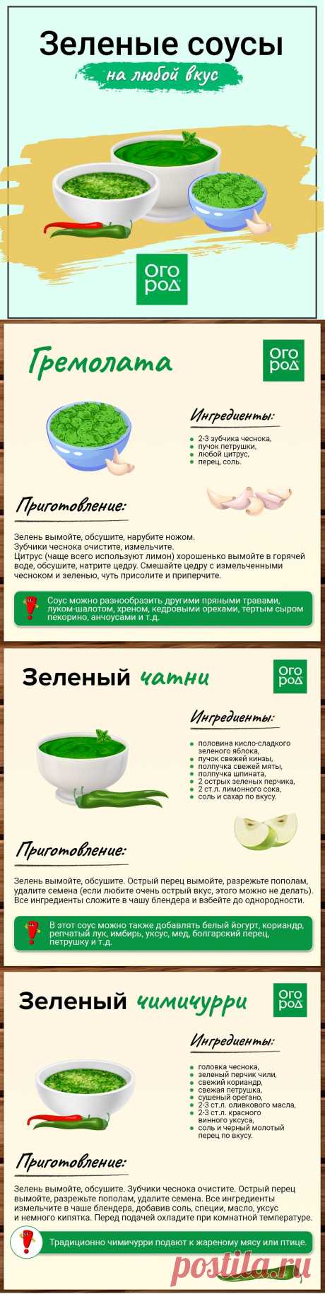 Зеленые соусы на любой вкус