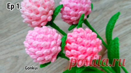 Ep1. Flower ❤️ Easy Crochet Gomphrena Pink Flower Tutorial | Crochet Flower Bouquet #crochetflower ❤️ Flower Materials1. 4 Ply yarn acrylic 100%, Yarn size is about 2.0 mm2. Hook size is 2.20 mm,No.3/03.  Scissors ✂️4. Crochet Marker5. Polyester Fiber 🌷 s...