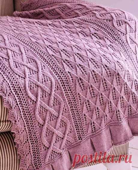 Одеяла вязанные спицами